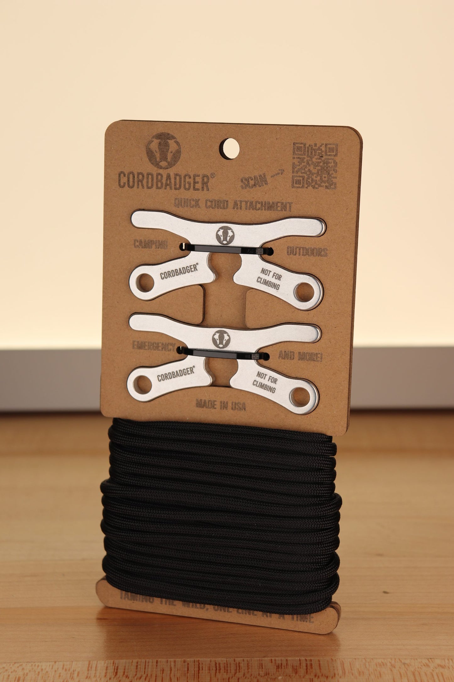 CordBadger® – Multi-function cord tool (2 pack + 24ft paracord)